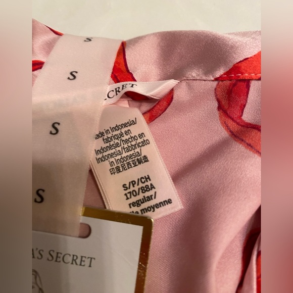 Victoria secret chalk rose bow satin pajama size S gift set - Picture 11 of 13
